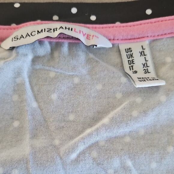 Isaac Mizrahi Live! Polka Dot Short Sleeve A-Line Dress Size L 12-14 Black/White - Picture 3 of 6